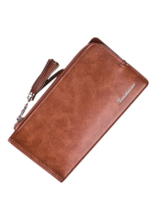 OUTAD Multifunctional Leather Wallet Brown