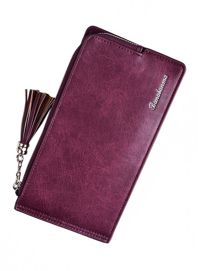 OUTAD Multifunctional Leather Wallet Burgundy