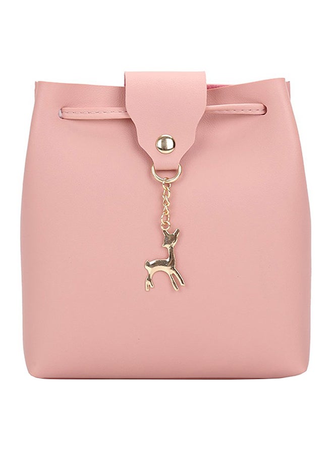 OUTAD Deer Pendant Decorative Shoulder Bag Pink 