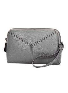Multifunctional Leather Clutch Grey