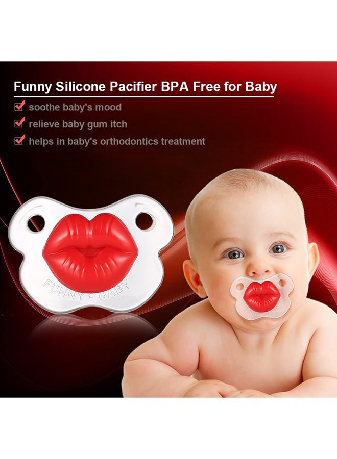 ANSELF Soft Silicone BPA Free Funny Lip Pattern Soother Pacifier - Image 3