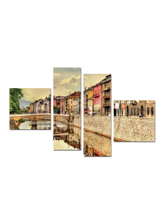 ساسب لوحة جدارية بدون إطار لديكور الحائط بيج / أخضر 100x60x0.3سم