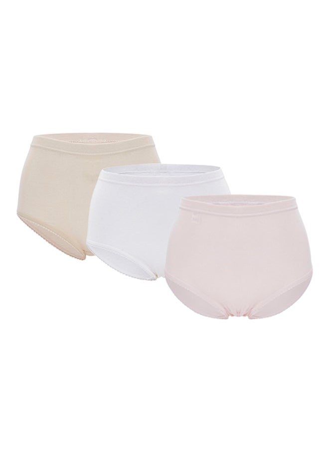 BYC - Pack Of 3 Cotton Briefs BY1818LC Skin/Light Pink/White - Image 1