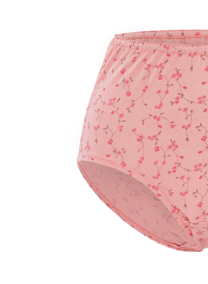 BYC - Pack Of 3 Floral Print Cotton Briefs BYL8216 Light Pink/Dark Pink/Light Blue - Image 1