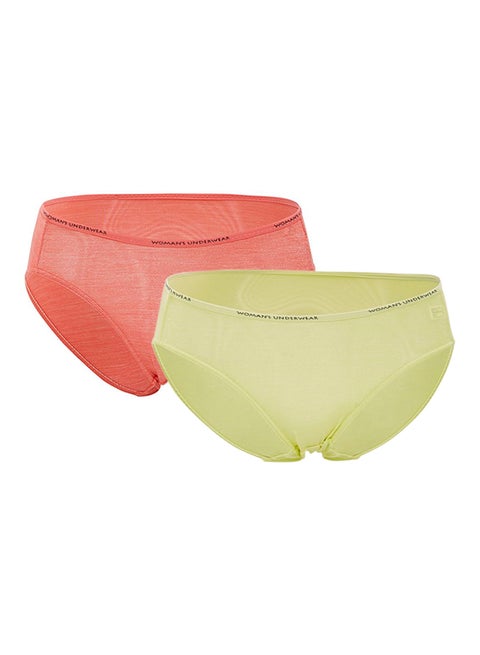 Pack Of 2 Solid Low Rise Briefs BYL8837 Light Yellow/Orange