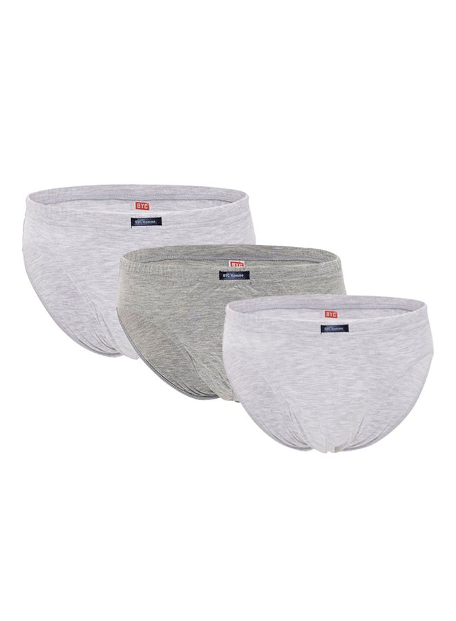 BYC Pack Of 3 Cotton Briefs MAR1003 Light Grey/Dark Grey  - Image 1