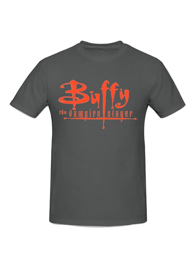 Buffy The Vampire Slayer Printed Cotton Short Sleeve T-shirt Grey  - Image 1