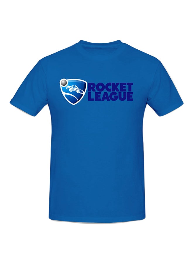Rocket League Game Logo Printed Cotton Short Sleeve T-shirt Blue  - Image 1