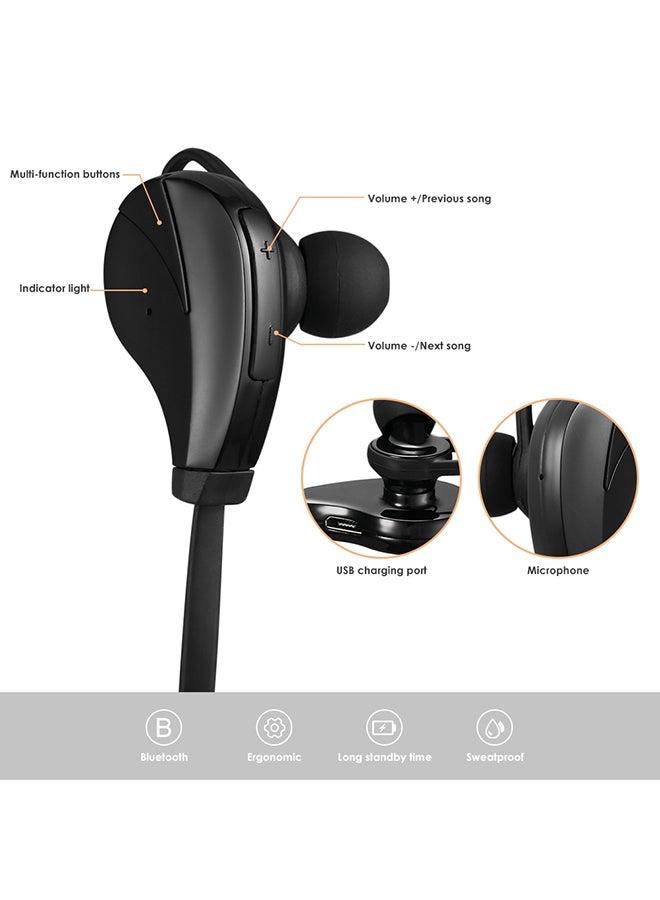 سماعات أذن رياضية لاسلكية تعمل بالبلوتوث طراز G6 أسود - Image 4