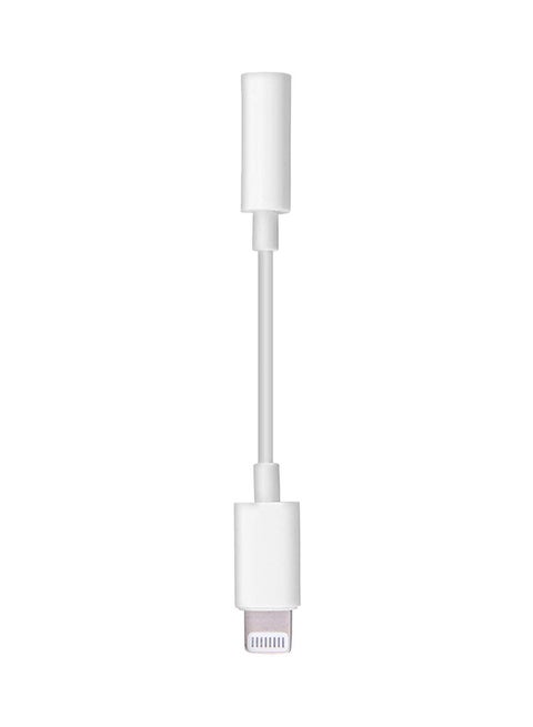 Female 3.5mm Jack Adapter To Lightning Connector White