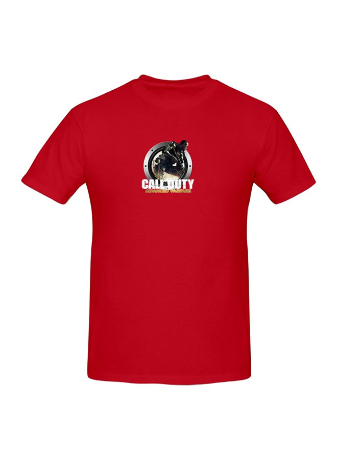 Call Of Duty Logo Printed Cotton Short Sleeve T-Shirt Red  - Image 1