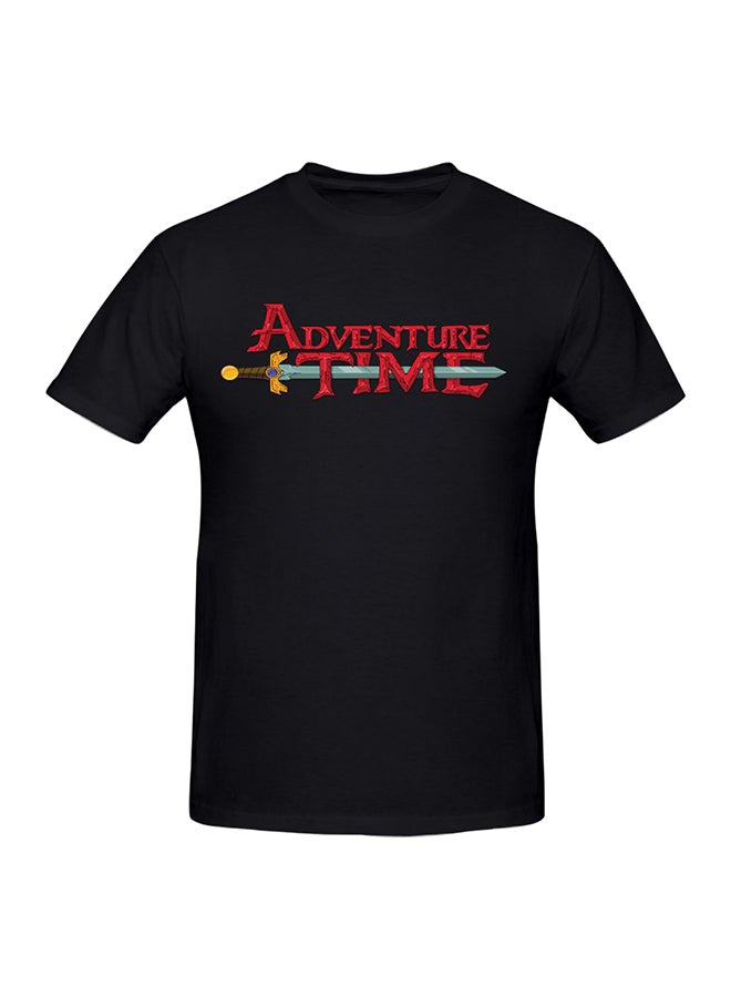 Adventure Beyond Time Printed Cotton Short Sleeves T-Shirt Black  - Image 1