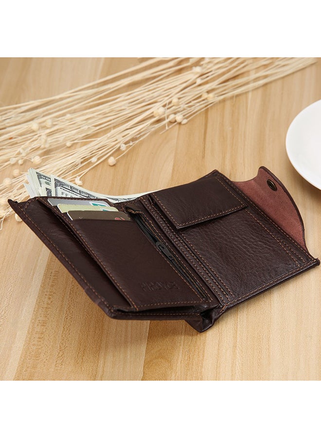ماركة غير محددة - محفظة جلدية متعددة الاستخدامات بلون القهوة - Image 1