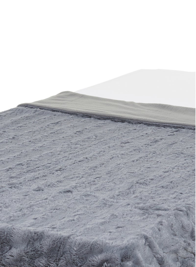 JYSK - Myggblom Throw polyester Grey 130x170cm - Image 1