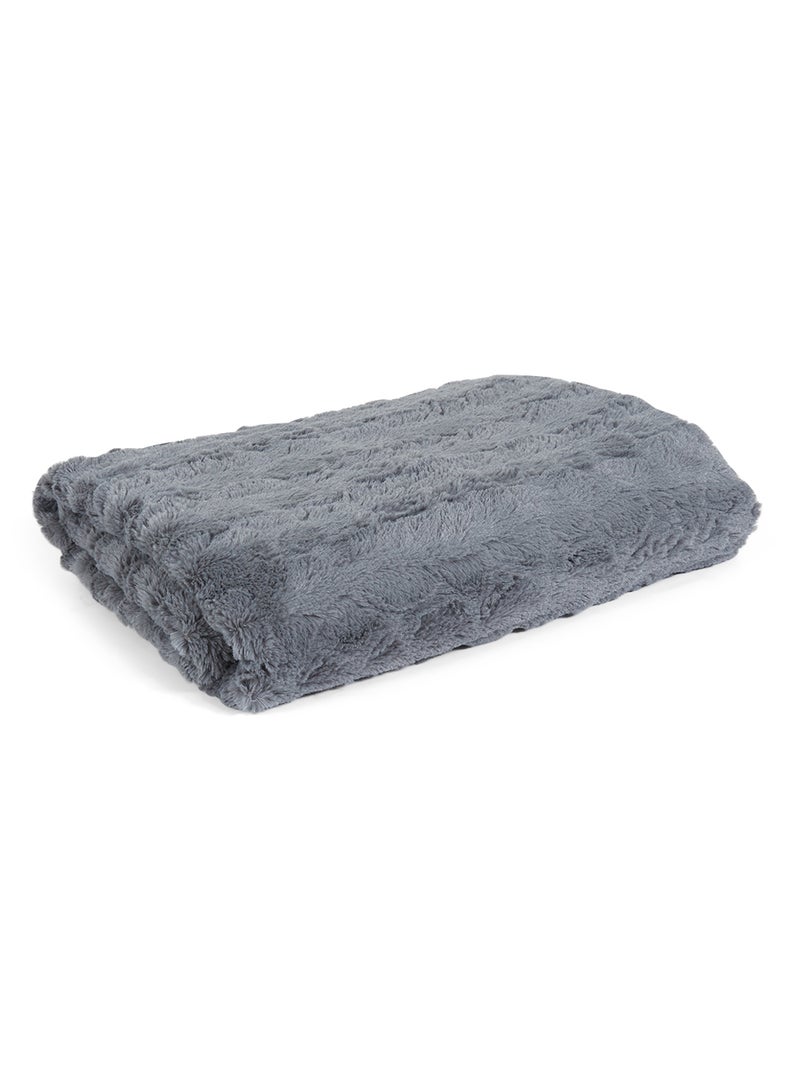 JYSK - Myggblom Throw polyester Grey 130x170cm - Image 1