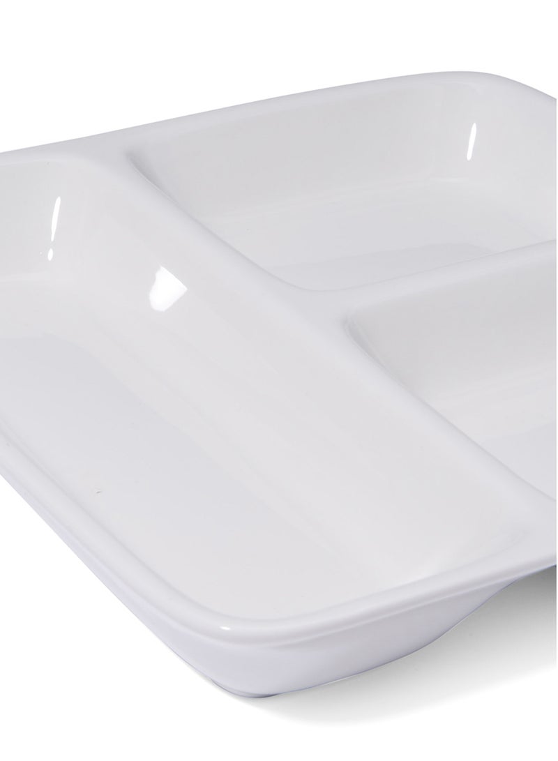 سيمفوني صينية مربعة الشكل مقسمة إلى ثلاثة أقسام أبيض 24 x 4Ø³Ù†ØªÙŠÙ…ØªØ± - Image 2