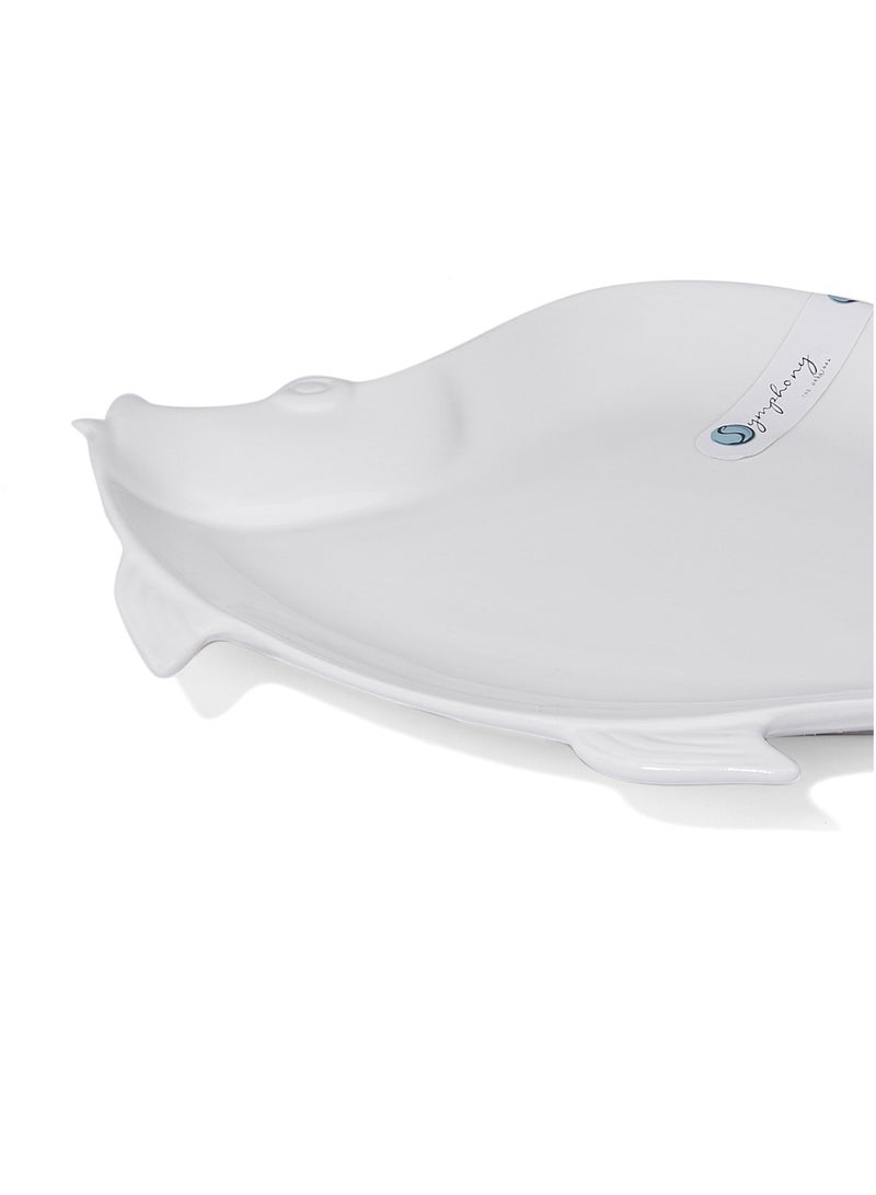 سيمفوني طبق تقديم على شكل السمكة دوري أبيض 31سم - Image 2