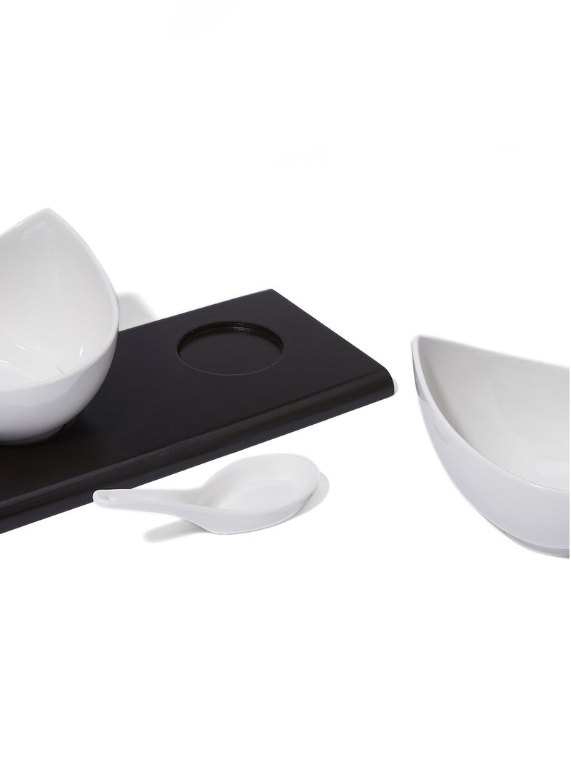 سيمفوني طقم أوعية لتقديم الوجبات الخفيفة من تشكيلة مينوي مكون من 7 قطع أبيض/ أسود 14Ø³Ù†ØªÙŠÙ…ØªØ± - Image 3