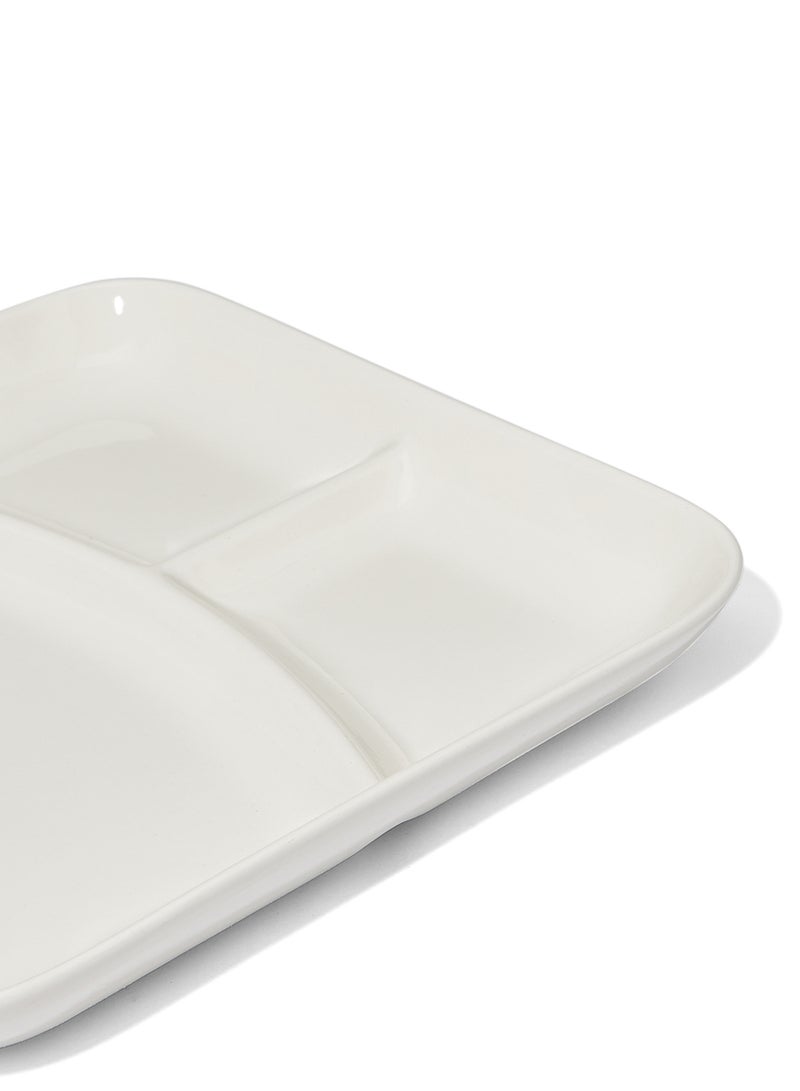 SYMPHONY Three Division Square Plate White 23x23x23cm - Image 2