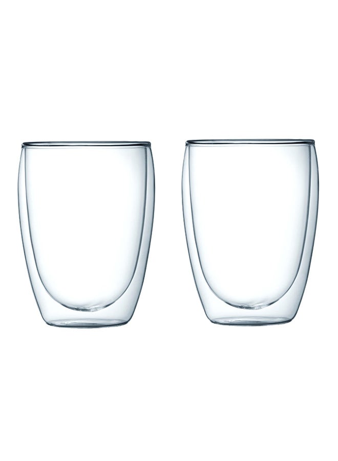 2-Piece Bodum Pavina Double Wall Glass Set Clear 350ml - Image 1