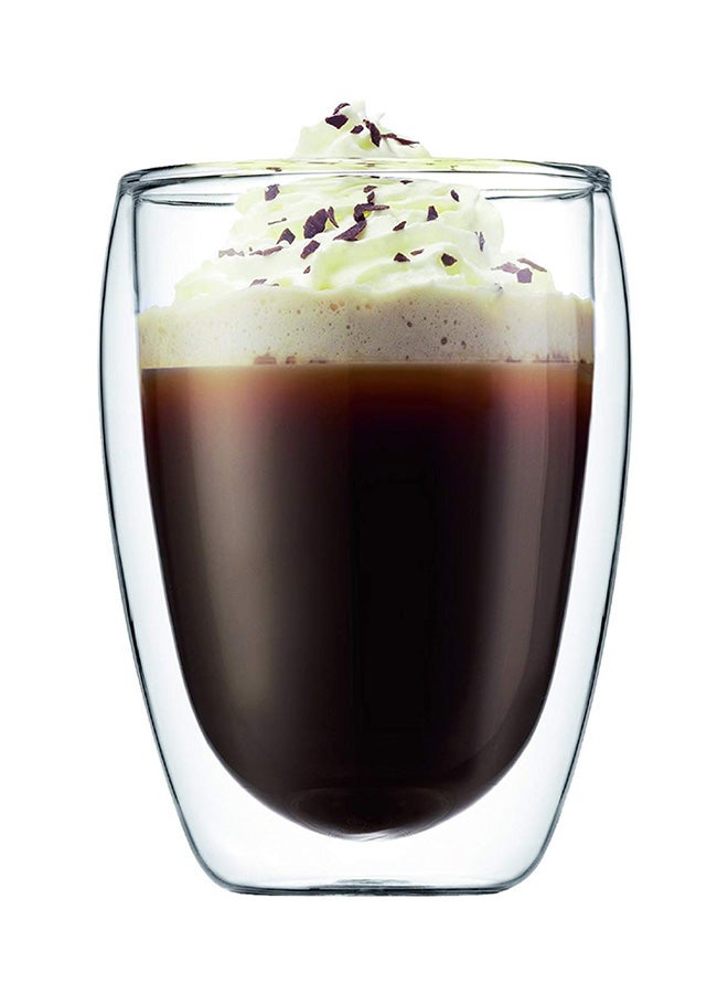 2-Piece Bodum Pavina Double Wall Glass Set Clear 350ml - Image 2