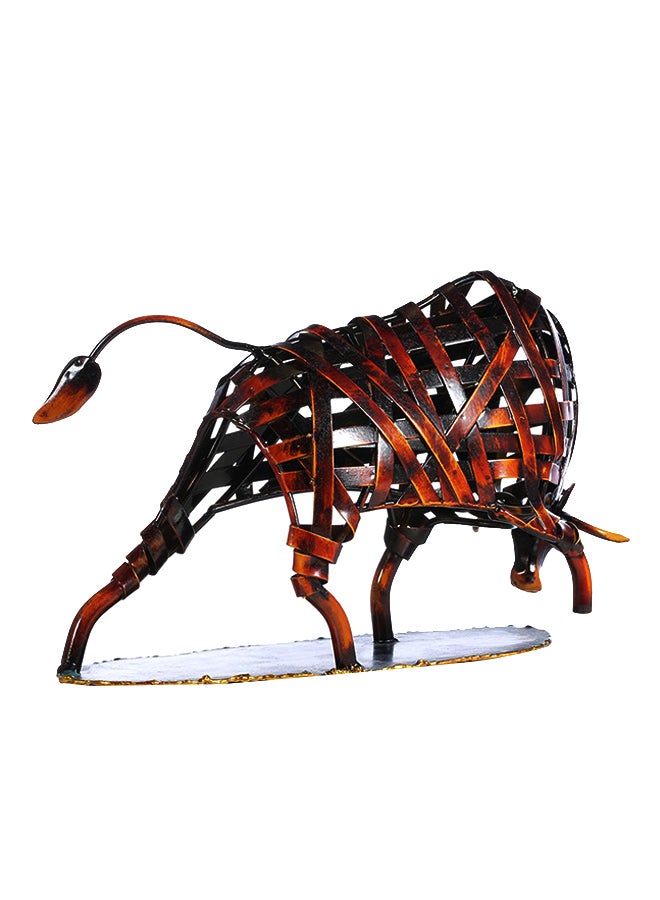 توراتس تمثال ثور من المعدن المتداخل بني - Image 2