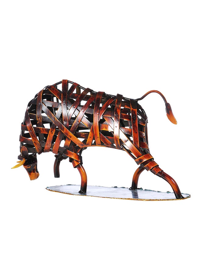 توراتس تمثال ثور من المعدن المتداخل بني - Image 3