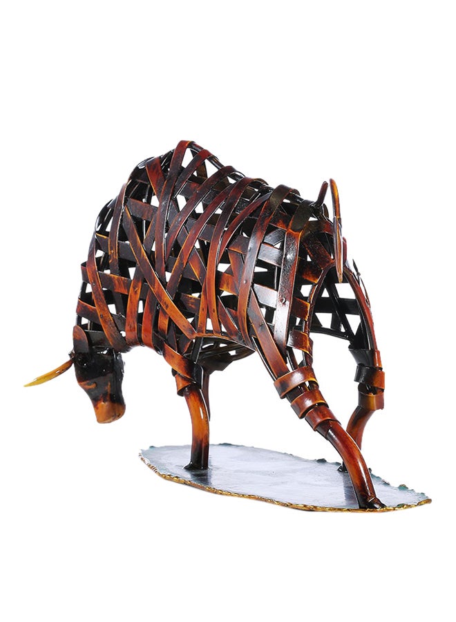 توراتس تمثال ثور من المعدن المتداخل بني - Image 4