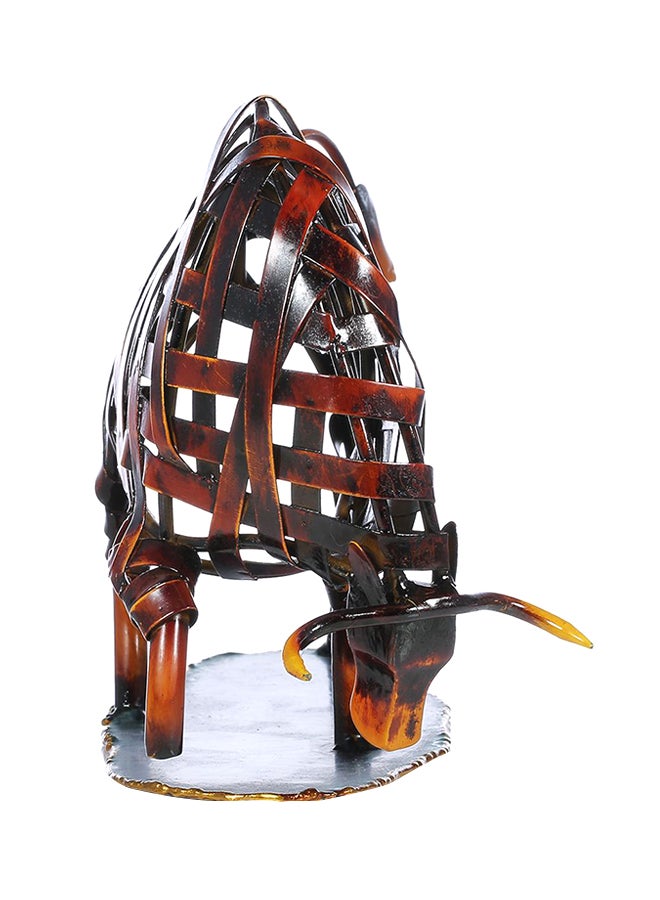 توراتس تمثال ثور من المعدن المتداخل بني - Image 5