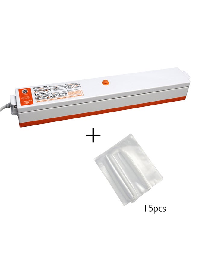 Parytretro - Food Vacuum Sealer With 15 Bags Orange/White - Image 1