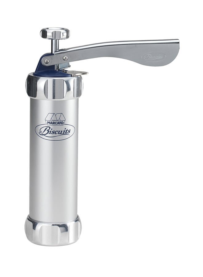 مكبس لعمل البسكويت مع أطباق مكون من 11 قطعة فضي