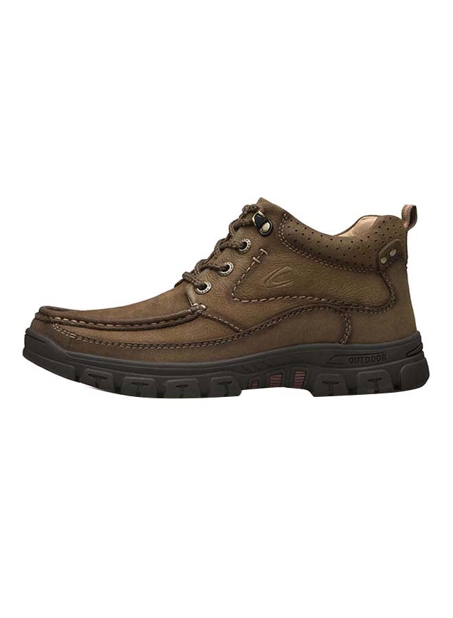 HUSK'SWARE - Stitch Detailed Ankle Boots Khaki - Image 1