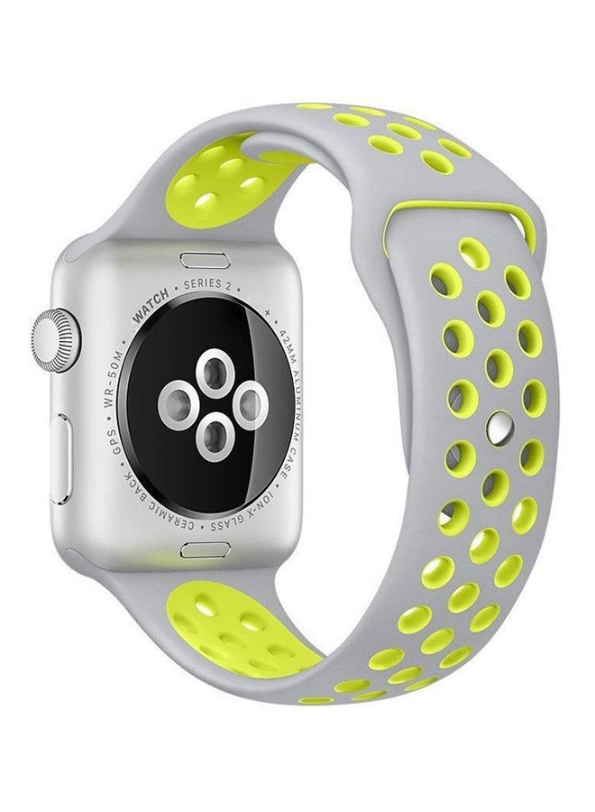 Generic - Replacement Band For Apple Watch 42mm Grey/Yellow - Image 1