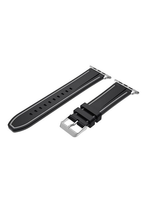 Silicone Band For Apple Watch 42mm Black/Grey