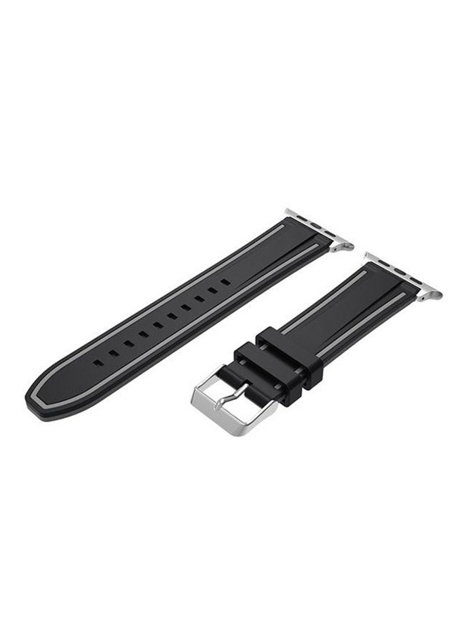 Generic - Silicone Band For Apple Watch 42mm Black/Grey - Image 1