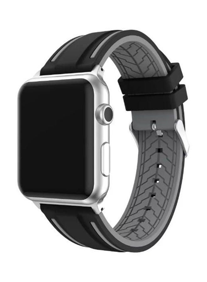 Generic - Silicone Band For Apple Watch 42mm Black/Grey - Image 1