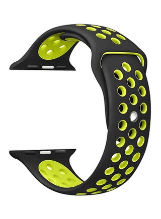 Silicone Replacement Band For Apple Watch Series 1/2 42mm Black/Green - v1537270357/N16969725A_1