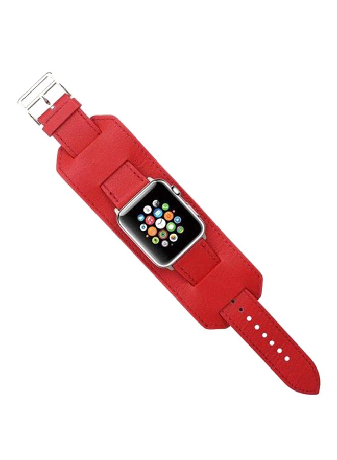 Generic - Replacement Band For Apple Watch Series 3/2/1 Red/Silver - Image 1