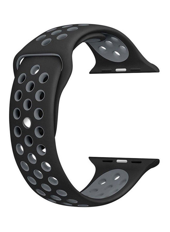 سوار بديل لساعة أبل سلسلة 1/2 - 42 مم أسود/ رمادي - Image 1