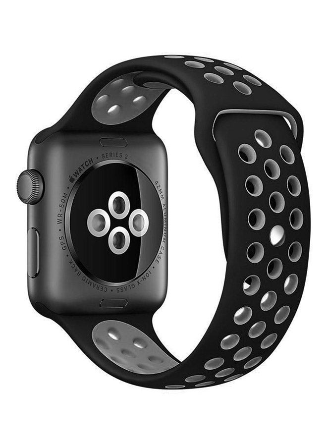 سوار بديل لساعة أبل سلسلة 1/2 - 42 مم أسود/ رمادي - Image 2