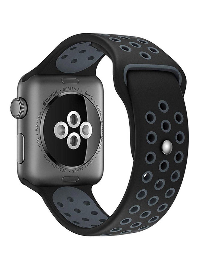 Replacement Band For Apple Watch Series 3/2/1 Black/Grey - Image 2