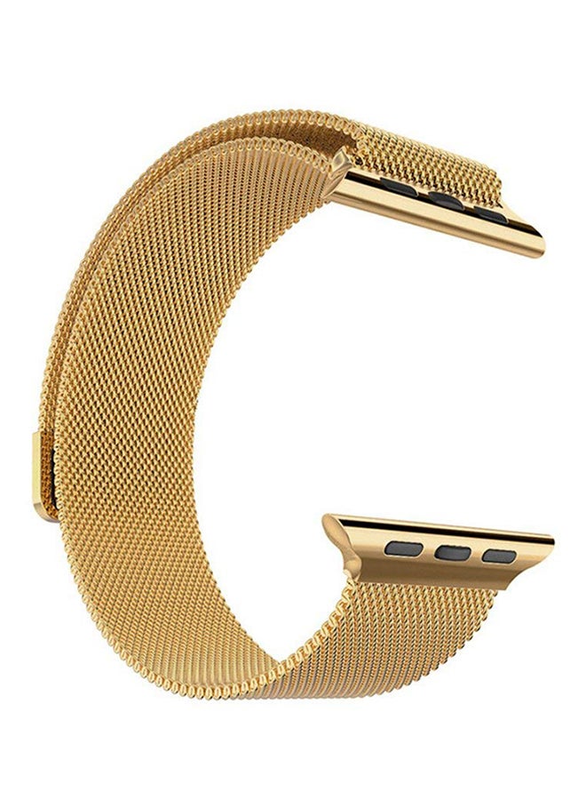 سوار من الستانلس ستيل لساعة أبل مقاس 42 مم ذهبي - Image 1