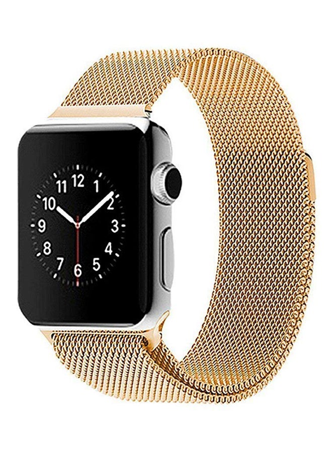سوار من الستانلس ستيل لساعة أبل مقاس 42 مم ذهبي - Image 3