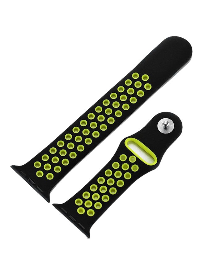 Ozone Replacement Band For Apple Watch 42mm Black/Green - Image 2