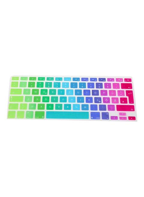 Protective Keyboard Cover For Apple MacBook Air 13-Inch/MacBook Pro 13/15/17-Inch (UK Layout) Pink/Red/Blue