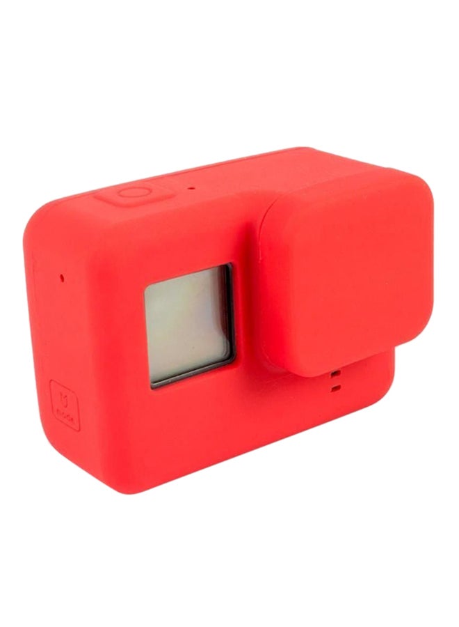 Protective Case Cover With Lens Cap For GoPro Hero 5 Action Camera Red  - Image 1