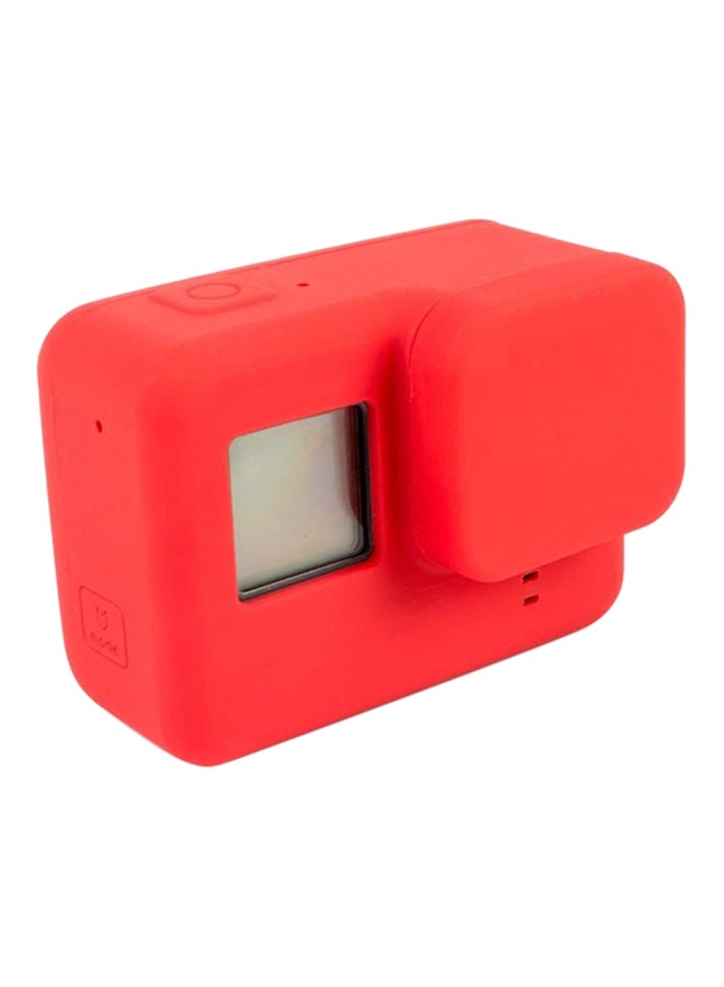 Protective Case Cover With Lens Cap For GoPro Hero 5 Action Camera Red  - Image 1