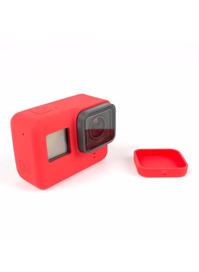 Protective Case Cover With Lens Cap For GoPro Hero 5 Action Camera Red  - Image 2