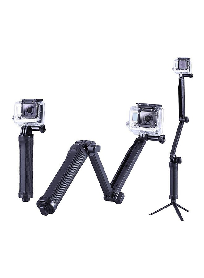 Generic - 3-Way Mount Monopod For Action Camera Black - Image 1