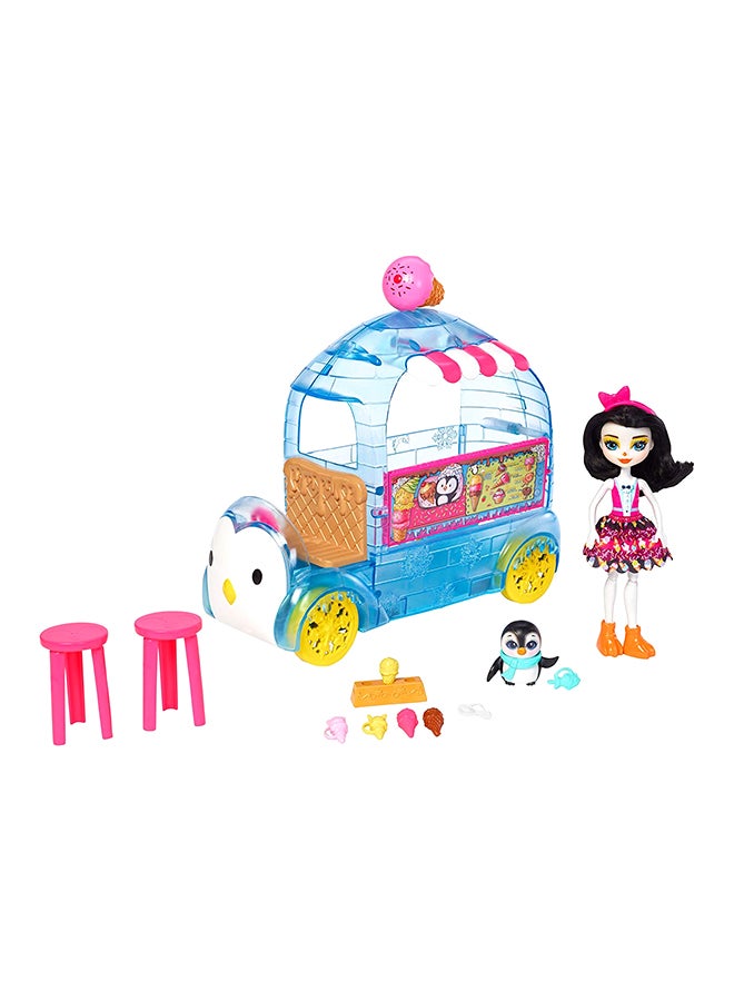 إنشانتيمالز مجموعة لعب من دمية برينا والبطريق ومجموعة الآيس كريم - Image 1